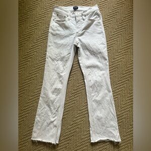 J Crew factory white mid rise flare crop jeans